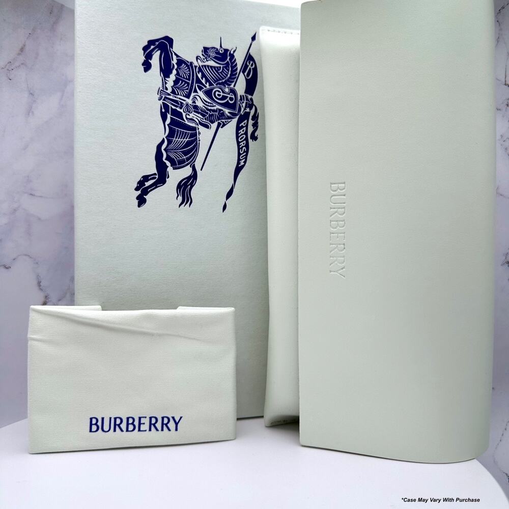 New Burberry Sunglasses Black Solid Square Frame Brown Check Arms 58mm - Picture 10 of 10